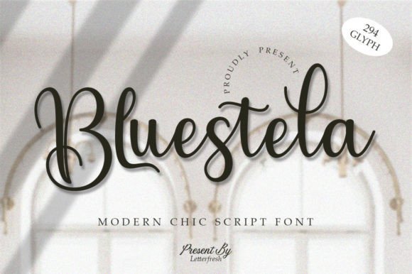 Bluestela: A Romantic Script Font for Editorial Design